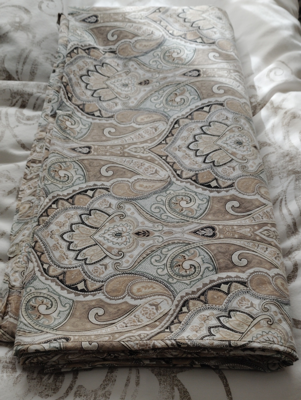 Pointehaven King Duvet Cover 100% Cotton in Neutral Paysley Pattern